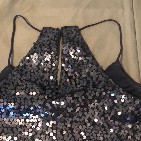 Express Navy Sequin Cocktail Dress - Picture 5 of 5